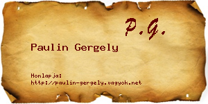 Paulin Gergely névjegykártya