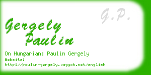 gergely paulin business card